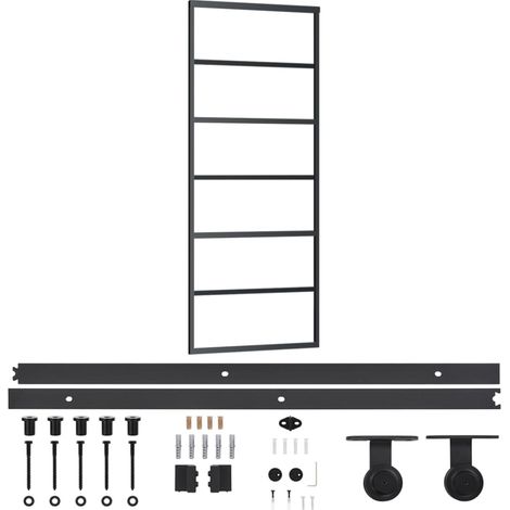 Maison Exclusive - Schiebetür mit Beschlag ESG-Glas & Aluminium 7
