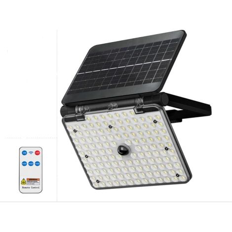 Lampe Solaire Extérieur Detecteur de Mouvement Lumiere Exterieur avec Télécommande,180 ° Pliable Imperméable Portable pour les aventures en plein air barbecue parties camping urgences