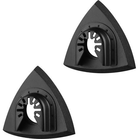 Disques abrasifs Delta 80 mm - Lot de 2 - Accessoires pour Multimaster, Bosch, Worx, Workzone - Papier abrasif noir (1/5)