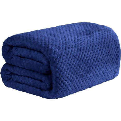 Liquidation de couvertures Barhoo pour climatiseurs  Couvertures en flanelle unie à carreaux ananas, housses de canapé en polaire corail, couvertures de sieste/de sommeil - 1 couverture (1/5)