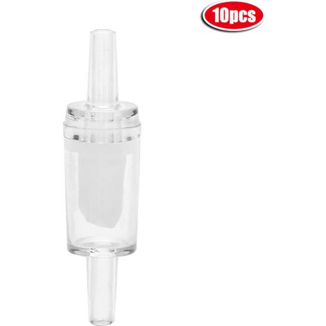 One-way check valve for aquarium, air and oxygen pump, white, pack of 10