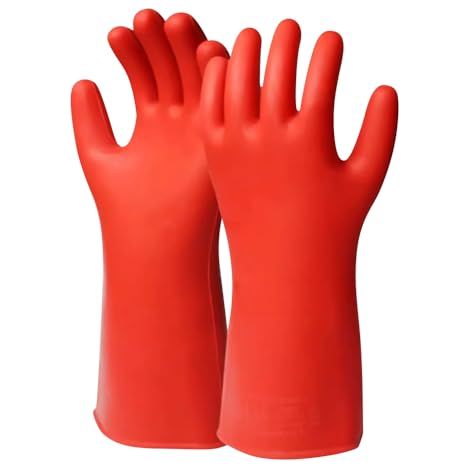 Gants Isolants Classe 00 12KV Électriques en Caoutchouc (1/5)