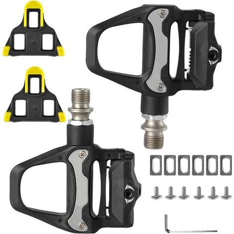 Pedale per bicicletta - Pedale - Adatto per Shimano Spd-Sl - 9x10 cm. Pedale antiscivolo per bicicletta con dettagli accattivanti - per bici da strada, lunghe distanze e uso esterno (1/5)