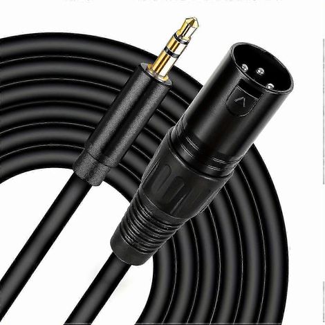 Câble audio XLR mâle vers jack 3,5 mm de qualité professionnelle – adaptateur audio pour microphone offrant une qualité sonore supérieure. (Version 1023 0118) (1/5)