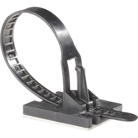 Richco TOBS-18-01A-RT TOBS-18-01-A-RT Kabelbinder 117 mm 7.10 mm Schwarz mit Klebesockel 1 St.