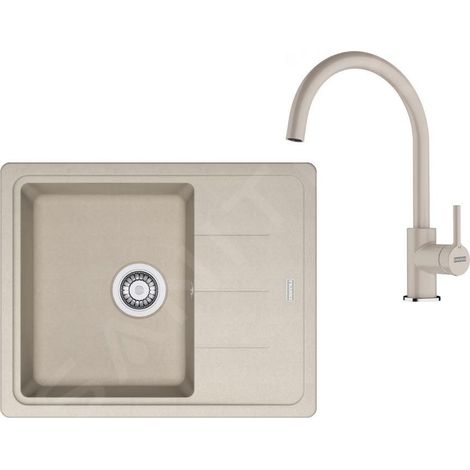 Franke - Set de cuisine G278SA, évier en fragranit BFG 611-62 + robinet FC 6018.082, sahara 114.0700.803 (1/4)