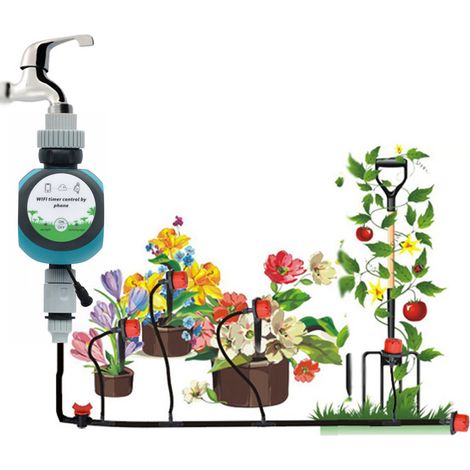 USB-Gartenbewässerungstimer, Fernbewässerungstimer für Mobiltelefone, Dual-Steuerung per WLAN und Bluetooth (1/5)