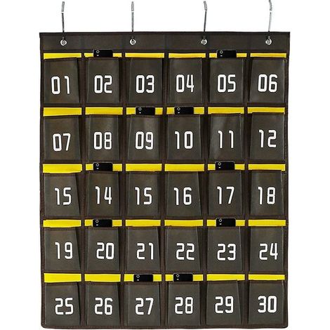 tableau de poche numéroté pour articles divers de salle de classe, support de téléphone portable, organisateur suspendu à porte murale (1/5)