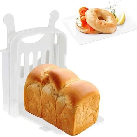 Affettatrice per pane, affettatrice per pane pieghevole, spessore di taglio regolabile, affettatrice per pane facile, affettatrice per toast, affettatrice manuale per toast e bagel (1/5)