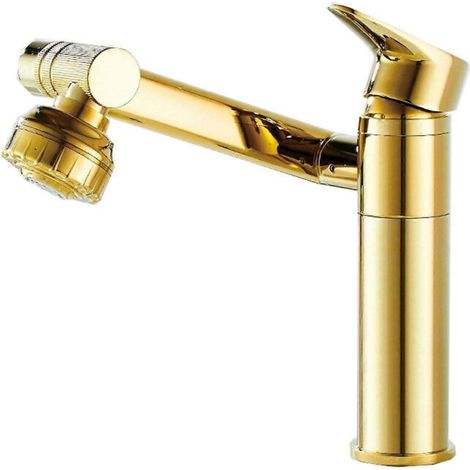 Robinet de salle de bain pivotant à 360°, pour lavabo, robinet de salle de bain monotrou, robinet de salle de bain monotrou (1/5)