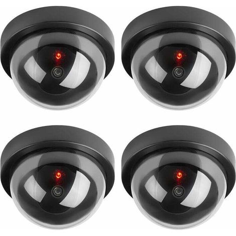 Ulisem Caméras factices, fausse caméra dôme de sécurité CCTV avec lumière LED clignotante pour entreprise, magasin, maison, intérieur et extérieur (lot de 4)-DOU (1/4)