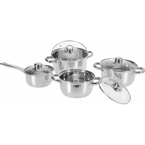 Batería de cocina 8 piezas acero inoxidable Excellent Houseware (1/2)