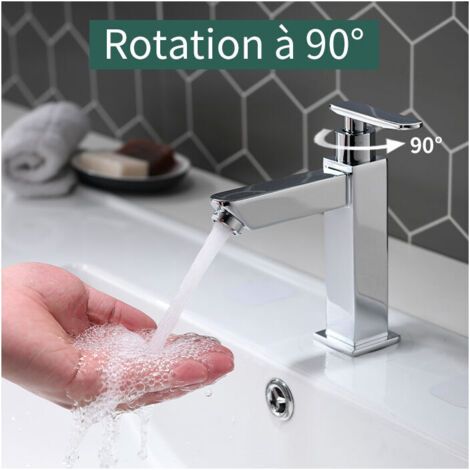 Robinet Eau Froide pour Lave-Mains Robinet Salle de Bain Chromé Poignée Simple Mitigeur Robinet Lavabo (1/4)