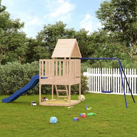 Aire de jeux extérieure : Aire de jeux d'extérieur bois massif de douglas jeu extérieur enfant, aire de jeu jardin, balançoire enfant , pour jardin, usage domestique , enfant 3-8 ans (1/5)