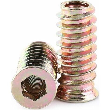 Pack of 20 M8 Zinc Alloy Threaded Hex Nuts, Zinc Alloy Insert Nuts Assortment (M8x25mm) (1/5)