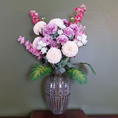 75cm Dahlia Artificial Flowers Tropical Blossom Bubble Vase (1/5)