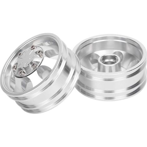 Moyeux de Jantes Avant et Arrière de Remorque RC avec 7 Rayons Adaptés au Modèle de Camion Tracteur/14 (Largeur Avant 140 mm / 5,5 Pouces) (1/5)