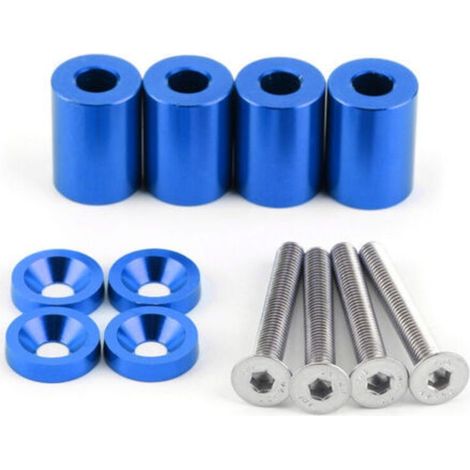 Kit de rehausseurs de capot en alliage d'aluminium, entretoises et vis de fixation pour aérations de capot, pièces modifiées pour voiture de course, CarBlue Crezuo (1/4)