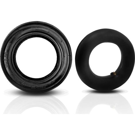Pneus de trottinette avant et arrière 10x2,5, pneus pleins avec chambres à air, adaptés aux trottinettes/skateboards électriques de 10 pouces, pneus de rechange de remplacement à monter soi-même. (1/5)