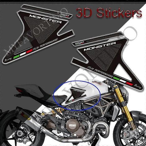 Autocollants 3D pour moto Ducati Monster 1200 SR 1200s : protection de réservoir, poignées, autocollants, kit de protection pour les genoux et les genoux - Monster 1200 (1/5)