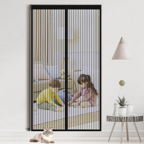Moustiquaire magnétique noire 120x220 cm, fermeture automatique avec aimants (1/5)