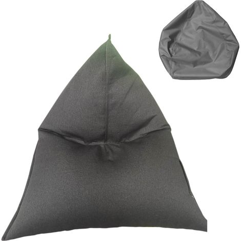 Rebecca Mobili Pouf Bezug Leerer Grauer Polyester Reißverschluss 50x110x130