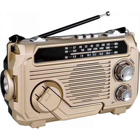 Radio FM/AM/SW avec chargement solaire, récepteur d'urgence, manivelle, Bluetooth 5.2 (1/5)
