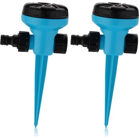 Lot de 2 arroseurs pivotants pour pelouse, jets d’eau réglables pour jardin, combinaison multiple pour surfaces variées (1/5)