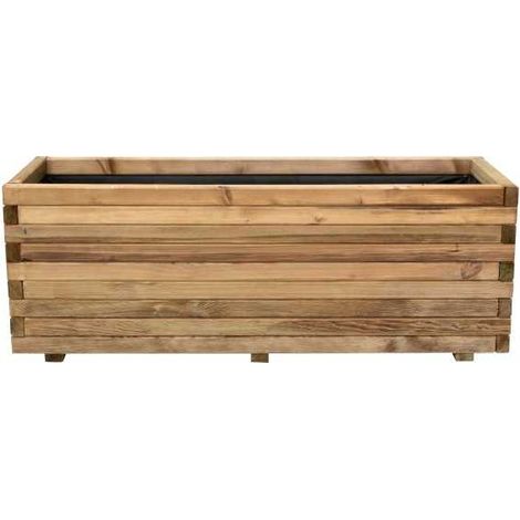 Fioriera in Legno 120x40 Rettangolare Vaso Cassetta Balcone Giardino Portavaso (1/8)