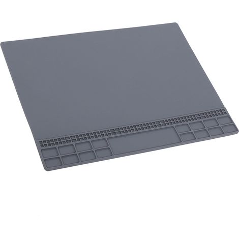 Tapis de réparation magnétique en silicone résistant à la chaleur pour ordinateur, téléphone et station de soudage, 350 x 250 x 4 mm, gris (1/5)
