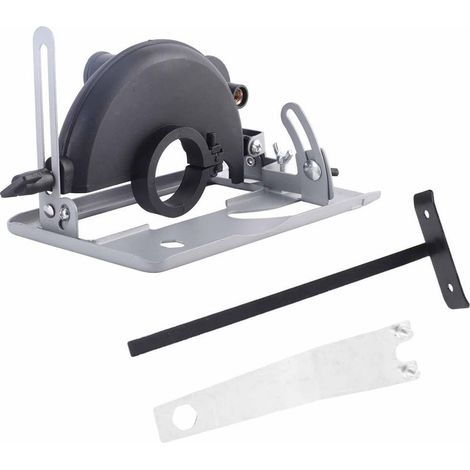 Support de Coupe pour Meuleuse d'Angle, Guide de Coupe avec Réduction de Poussière, 100-125 mm, Fer/ABS, Réglable 0-45°, Incl. Règle et Clé (1/5)