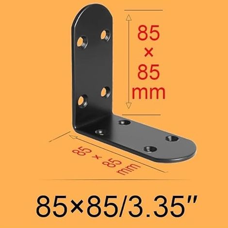 Stück robuste Edelstahl-Befestigungswinkel, 8,5 cm, Edelstahl-Befestigungswinkel für Schlafzimmer/Badezimmer, Edelstahlwinkel zur Befestigung und Reparatur von Möbeln, Schwarz (1/5)
