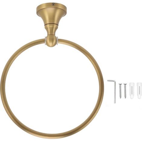 Anneau porte-serviettes mural, support en laiton Antique robuste pour accessoires de salle de bains (1/5)