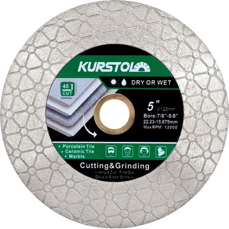 Diamond Cutting Disc - 125mm Diamond Cutting Discs for Cutting and Grinding Ceramic Tiles Porcelain Granite Marble (1/5)