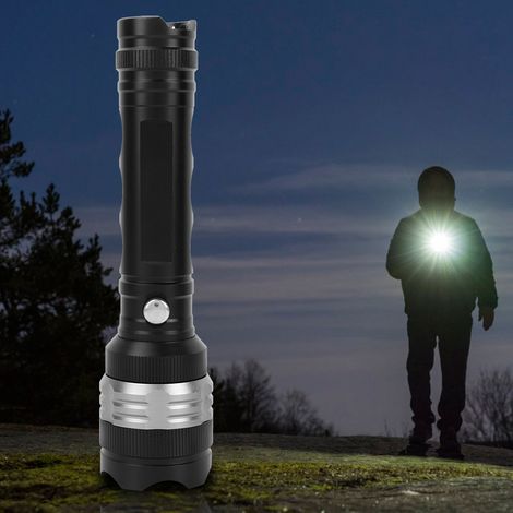 Hochleistungs-Handtaschenlampe aus Aluminiumlegierung für Outdoor-Aktivitäten wie Camping und Jagd (Schwarz) (1/5)