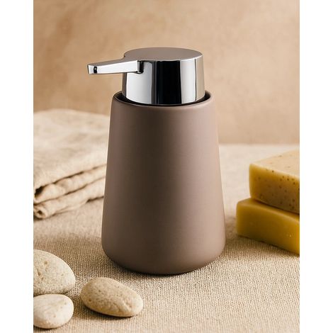 Exagonshop Dispenser sapone in ceramica tortora Sidney
