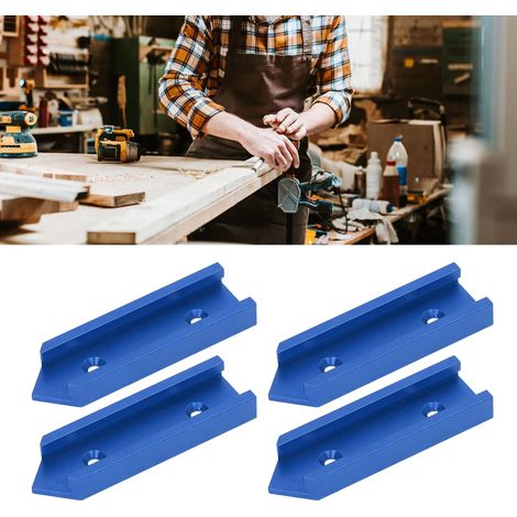 Connecteur à rainure en T de 100 mm, universel pour le travail du bois, type 30 à rainure en croix, bleu. (1/5)