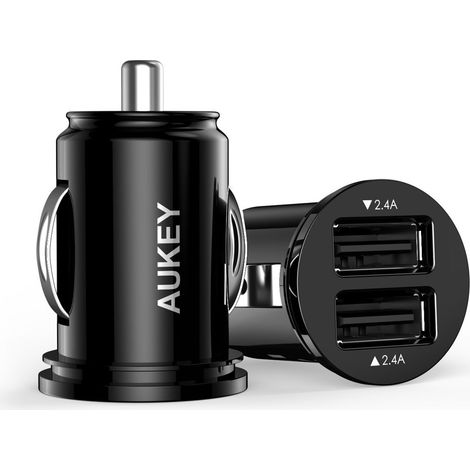 AUKEY CC-S1 Mini caricatore per dispositivi mobili 2xUSB-A 24W 4.8A Nero Auto (1/5)