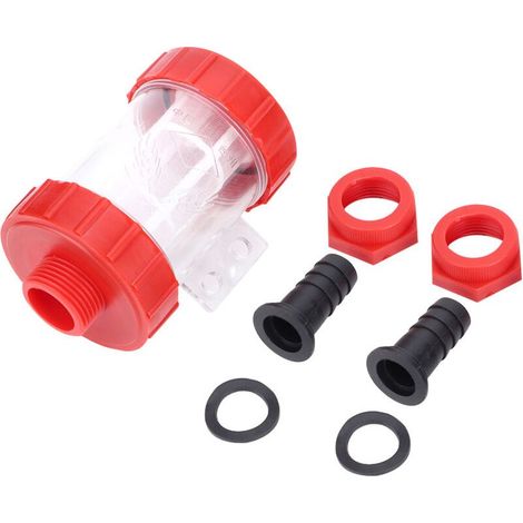 Filtre à mailles en ligne agricole, pompe à eau à haut débit transparente (G3/4 pouces)-Crezuo (1/4)