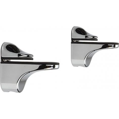 Supporto regolabile in 2 pezzi per mensole in vetro, adatto a mensole in legno/vetro con spessore da 3 a 21 mm - Mensola a muro (1/4)