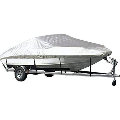 Bâche de bateau extérieure en forme de V pour yacht de 3,35 à 6,70 m (11 à 22 pieds), imperméable, résistante aux UV, en taffetas 190T, protection de coque durable en tissu Oxford anti-âge (1/5)