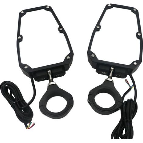 1.75/2 inch rearview mirrors with three-color lights for all-terrain vehicles (UTVs/ATVs). (1/3)