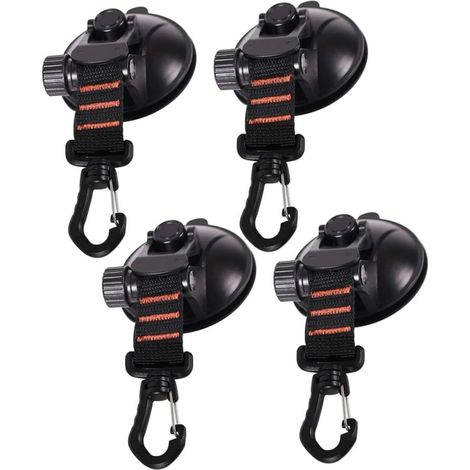 Lot De 4 Crochets Lourds à Ventouse Pour Tente, Fixation Puissante En Caoutchouc Noir, Accessoires Camping Polyvalents Pour Activités En Plein Air, Support Pratique Et Portable