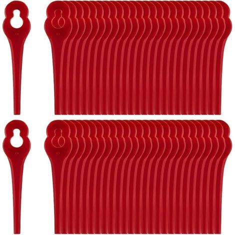 Packung mit 100 PA6-Kunststoffklingen, kompatibel mit Güde RT 250/18 RTS, 250/18RT Rasentrimmern, kompatibel mit Güde 58598 RT 18-201-05, 58599 RT 18-0 (1/5)