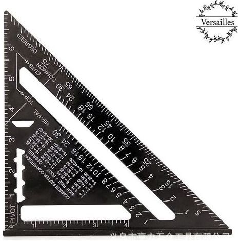Multifunktionaler 180-mm-Winkelmesser für Zimmerleute, Metall/Aluminium, Winkelmesser, Winkelmesser, Winkel 45/90 Grad / Zimmermannswerkzeug / Holzmarkierungswerkzeug, Anleitung für Zimmerleute (1/5)