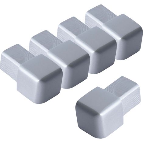 Dalsys Endstück für Fliesenschiene Quadratprofil Aluminium (eloxiert), Fliesenprofil - Silber matt 10mm, 5 Stück