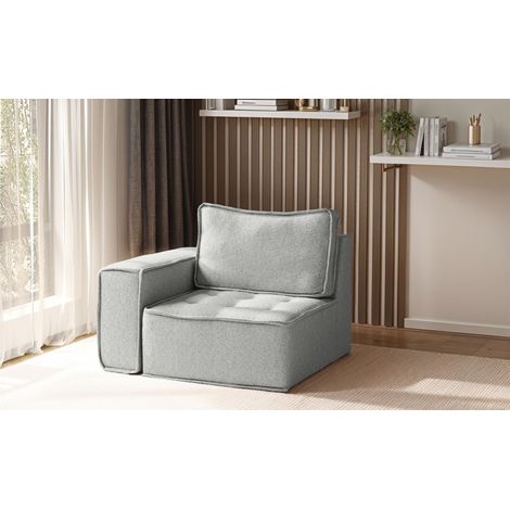 Sessel SANDE 1-Sitzer Modul Stoff Alpine Hellgrau Seite Links (1/5)
