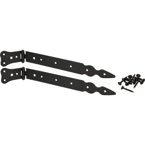 KOTARBAU Lot de 2 rubans de chargement 300 mm - Charnières de porte - Charnières de porte - Charnière de porte - Noir - Antirouille - Robuste (1/5)