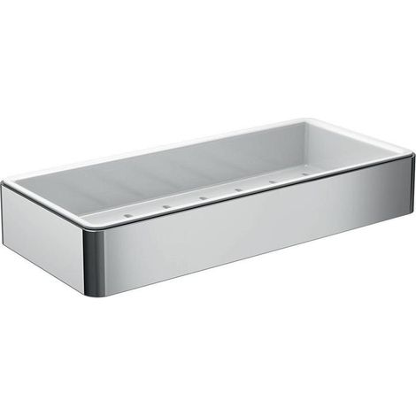 emco Loft Schwammkorb mit Kunststoffeinsatz 220x36x101 mm Chrom Weiß Zamak Badaccessoire (1/3)