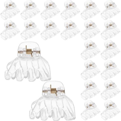Set of 24 Mini Octopus Hair Clips in Clear Plastic, UV Resistant and Non-Deformable, Hair Accessories for Girls and Teenagers  Hair Accessories for Women and Girls, Hair Styling Accessories for Thick  (1/5)